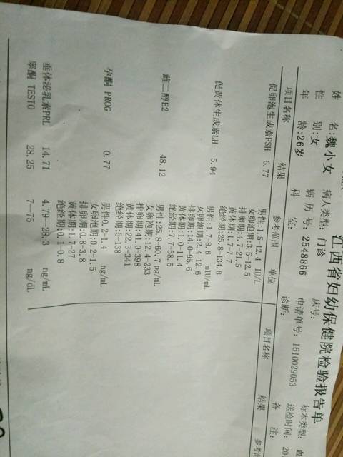 做过性激素六项的进_经期第三天做的性激素六