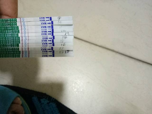 月经超期十天,大卫早孕试纸没加深。_月经超期