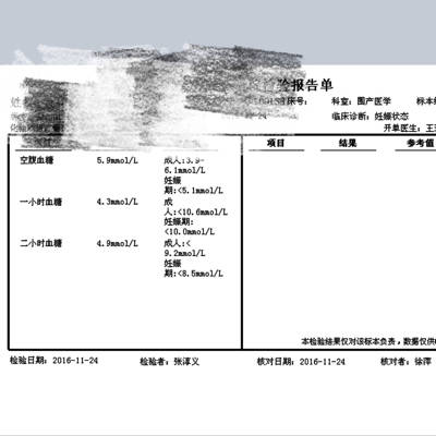 昨天做糖耐,今天医院打电话让我下周去挂营养