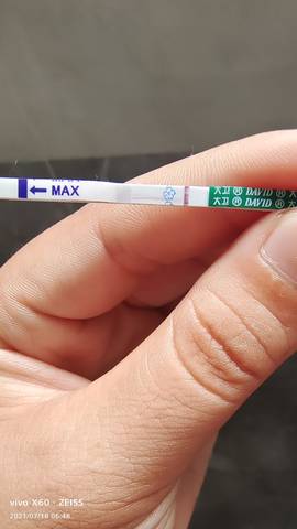 这样下面一条横杠是啥意思,明天就姨妈日了,还没测出来,估计泡汤了又